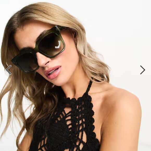 Diff Eyewear Ariana II Crystal Green Frame Green Gradient Lens Sunglasses w Case - Picture 2 of 16